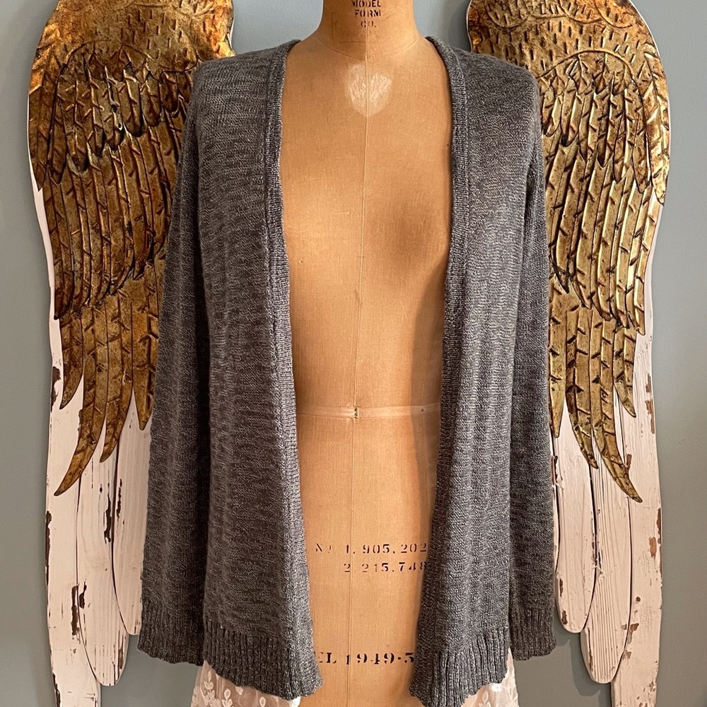 Grey Cardigan With Lace